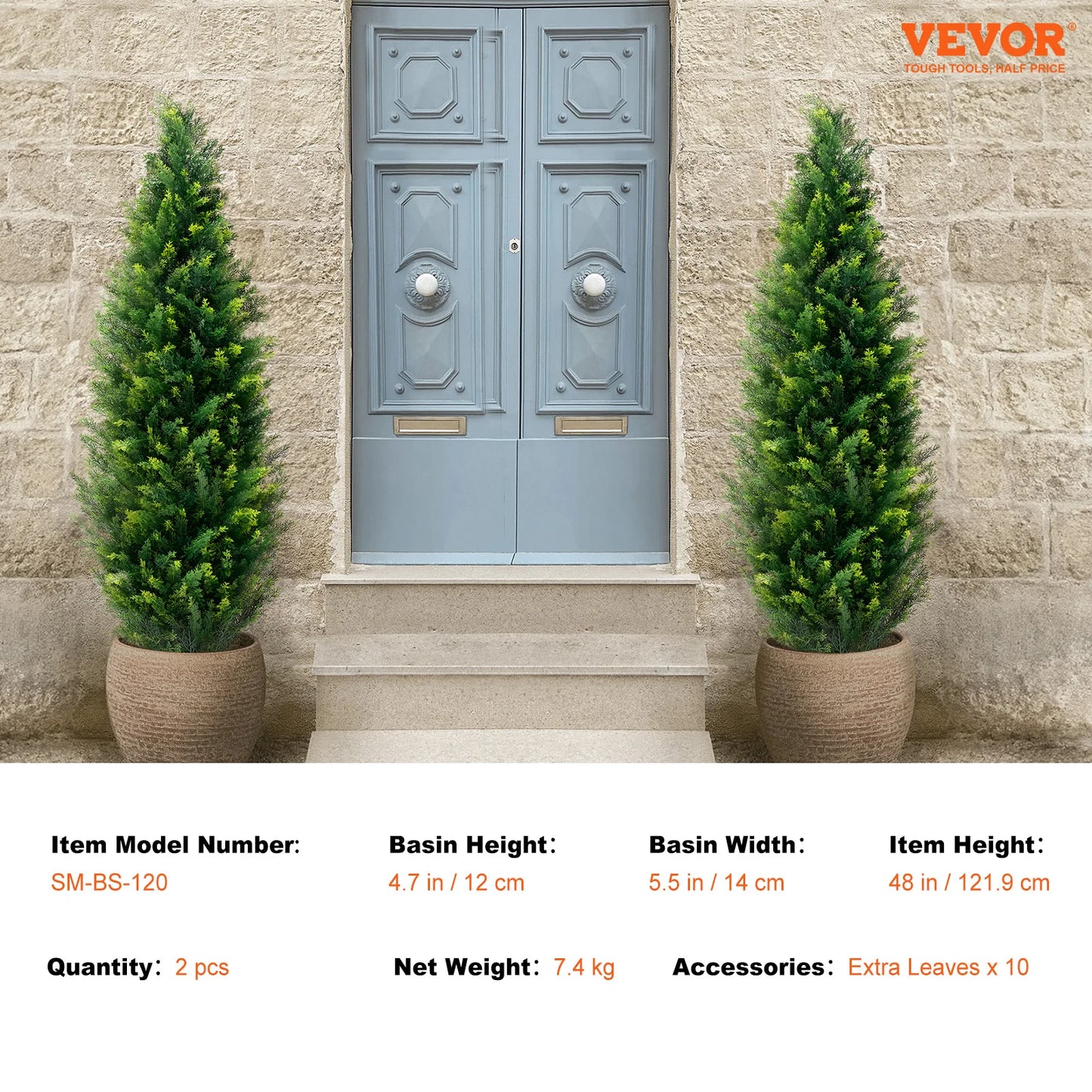 SucceBuy Artificial Cedar Topiary Tree Evergreen Outdoor Decor