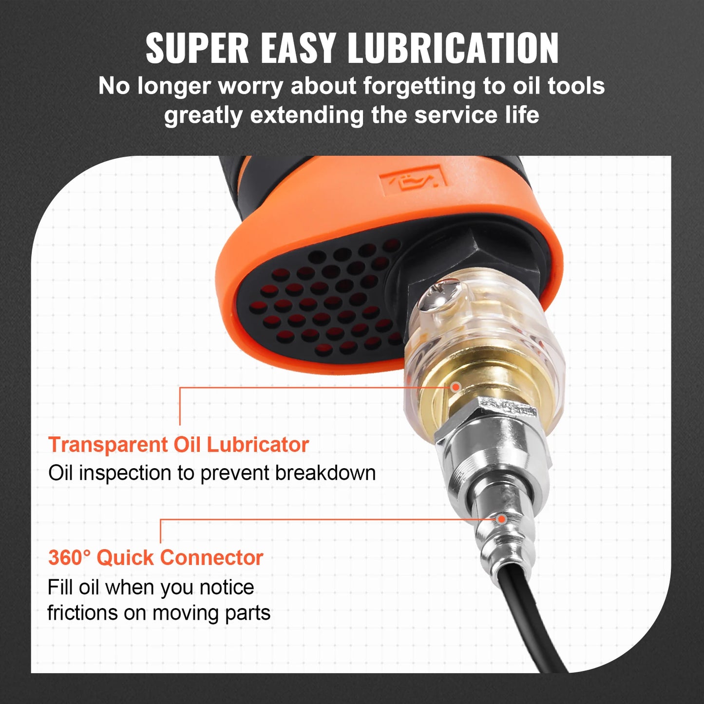 SucceBuy Lightweight Pneumatic Impact Gun With 1/2-Inch Drive Socket Set