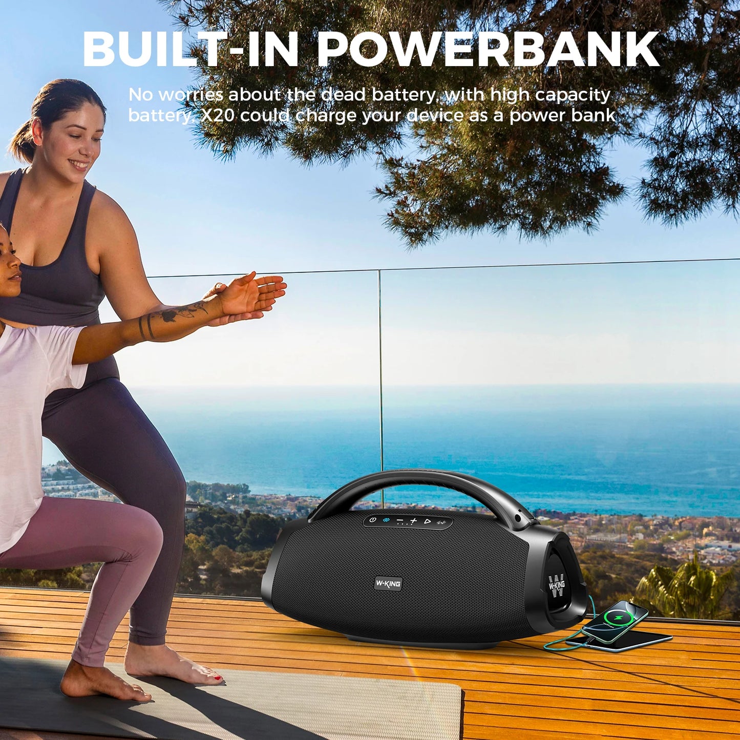 W-King X20 200W RMS Portable Bluetooth Speaker Outdoor