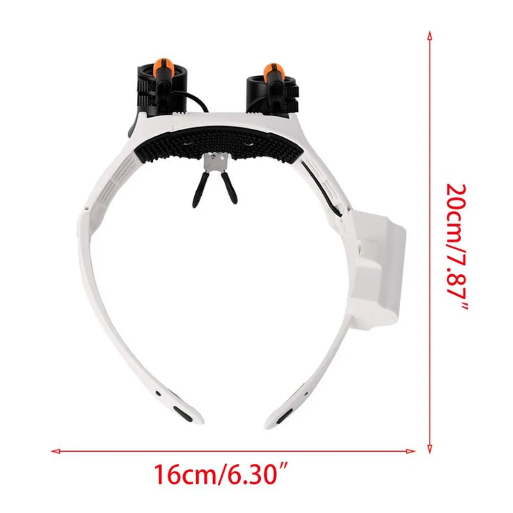 LED Headband Magnifier With Interchangeable Lenses For Precision Work