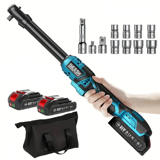 Seesii 21V Extended Cordless Ratchet Wrench 80Nm Brushless