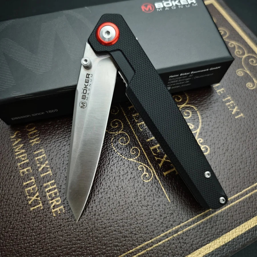 DIY Supplies Ultra Lightweight Folding Knife 440B Blade G10 Handle