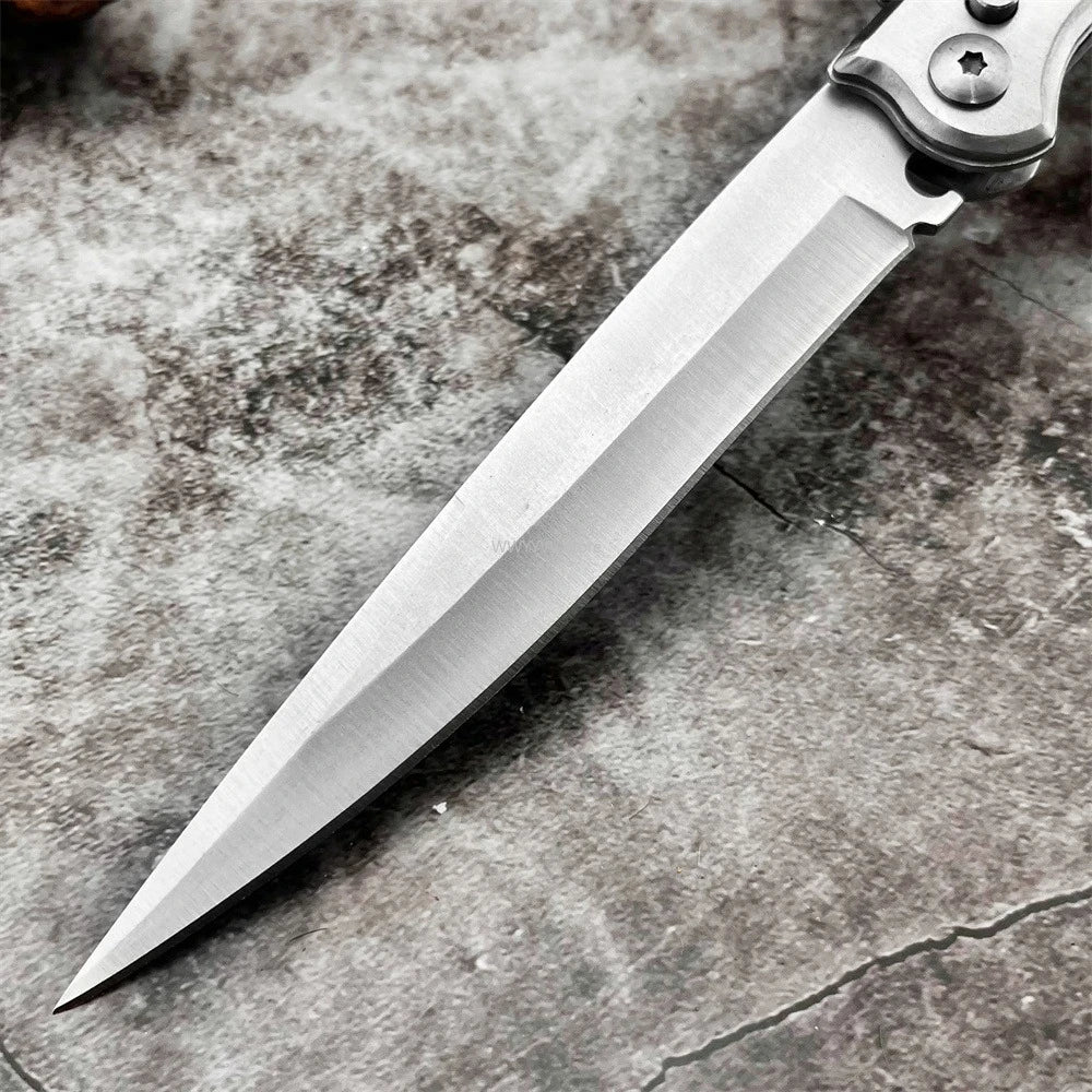 DIY Supplies Assisted Opening Folding Knife With Wooden Handle