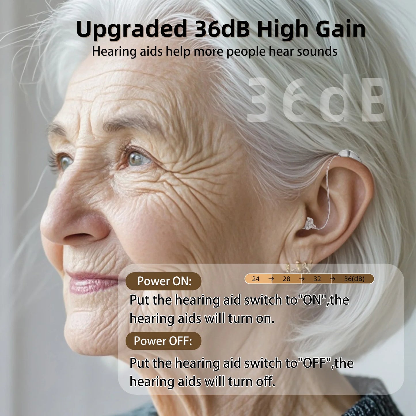 K&FCOPTEE Rechargeable Hearing Aids For Adults With Volume Control