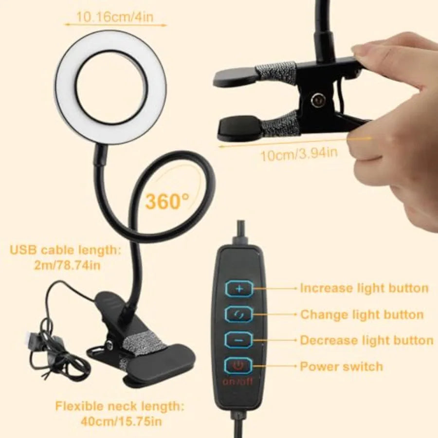 LED Lighted Magnifying Desk Lamp with Flexible Neck