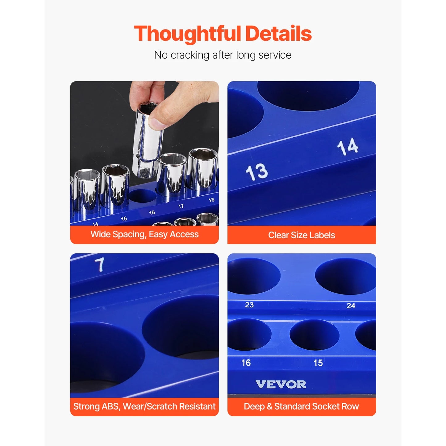 SucceBuy Magnetic Socket Organizer Set 6/8 Pieces With Clear Labels
