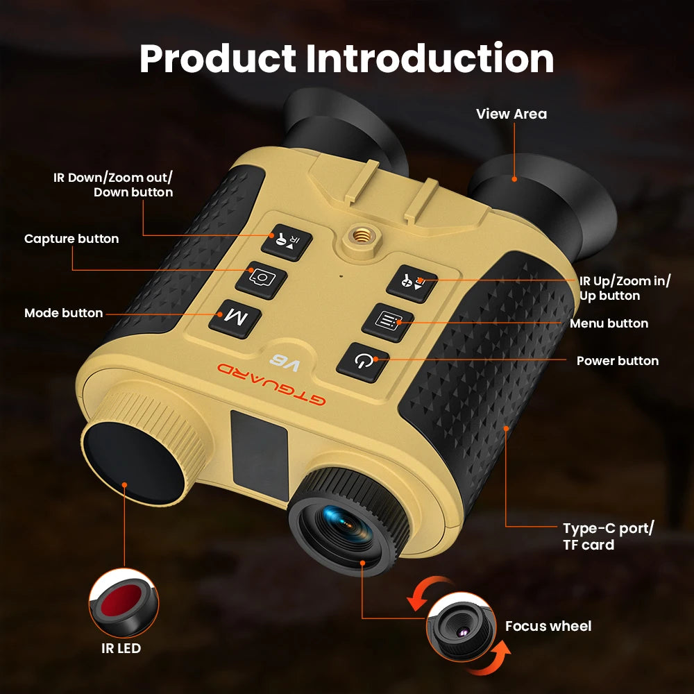 GTGUARD V6 Infrared Night Vision Goggles With 4K Photo Recording