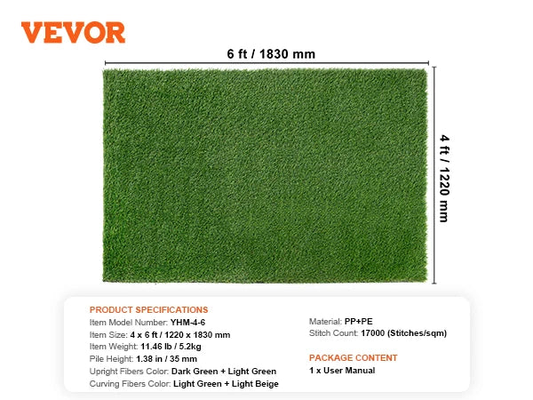 CooRug Artificial Grass Outdoor Realistic Turf Rug For Dogs