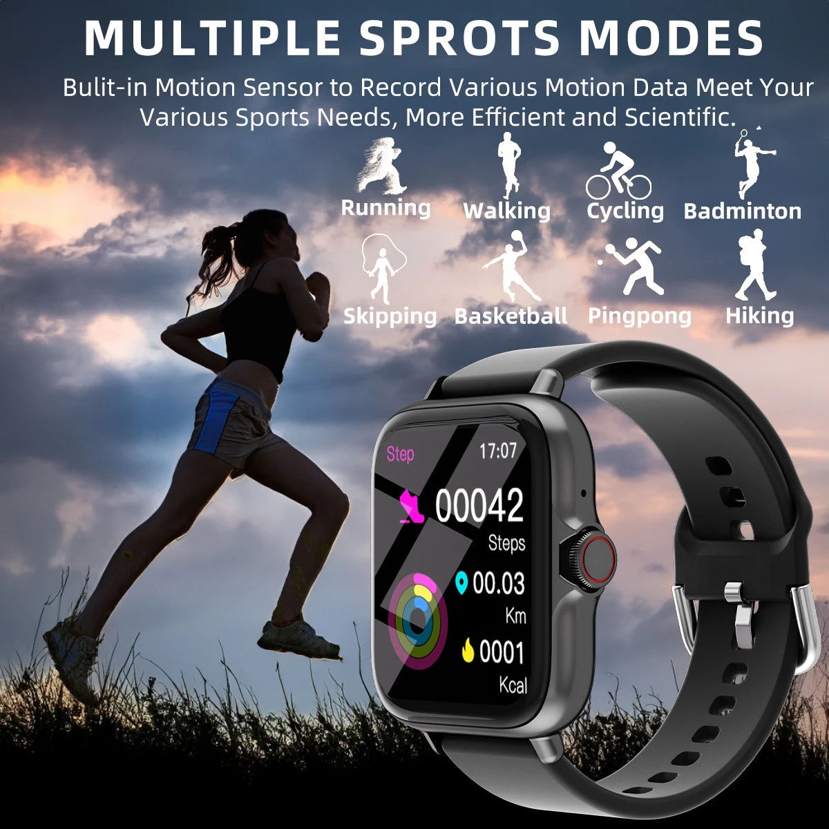 Smart Watch With Answer Calls Sleep Monitoring Pedometer And Alerts