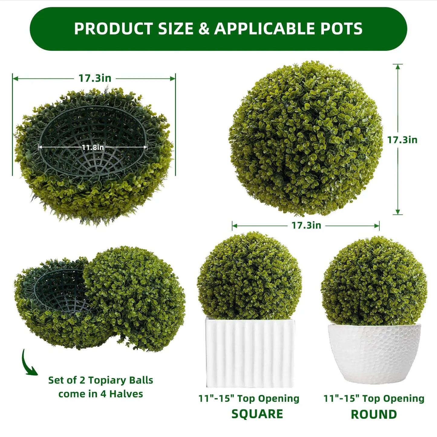Studyset Artificial Topiary Balls Outdoor Set Of 2 For Decor