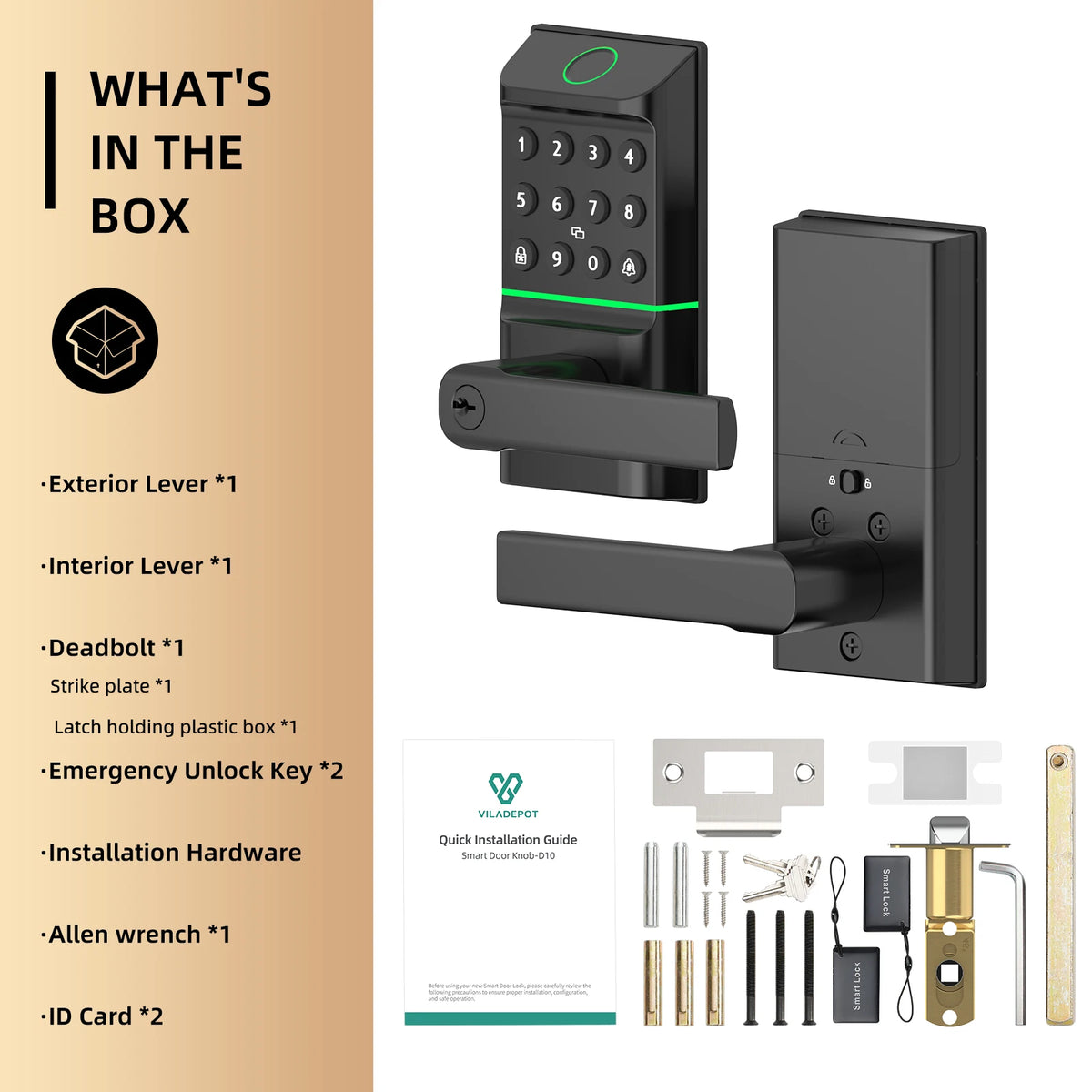 Viladepot Fingerprint Smart Door Lock With App And Keypad Access