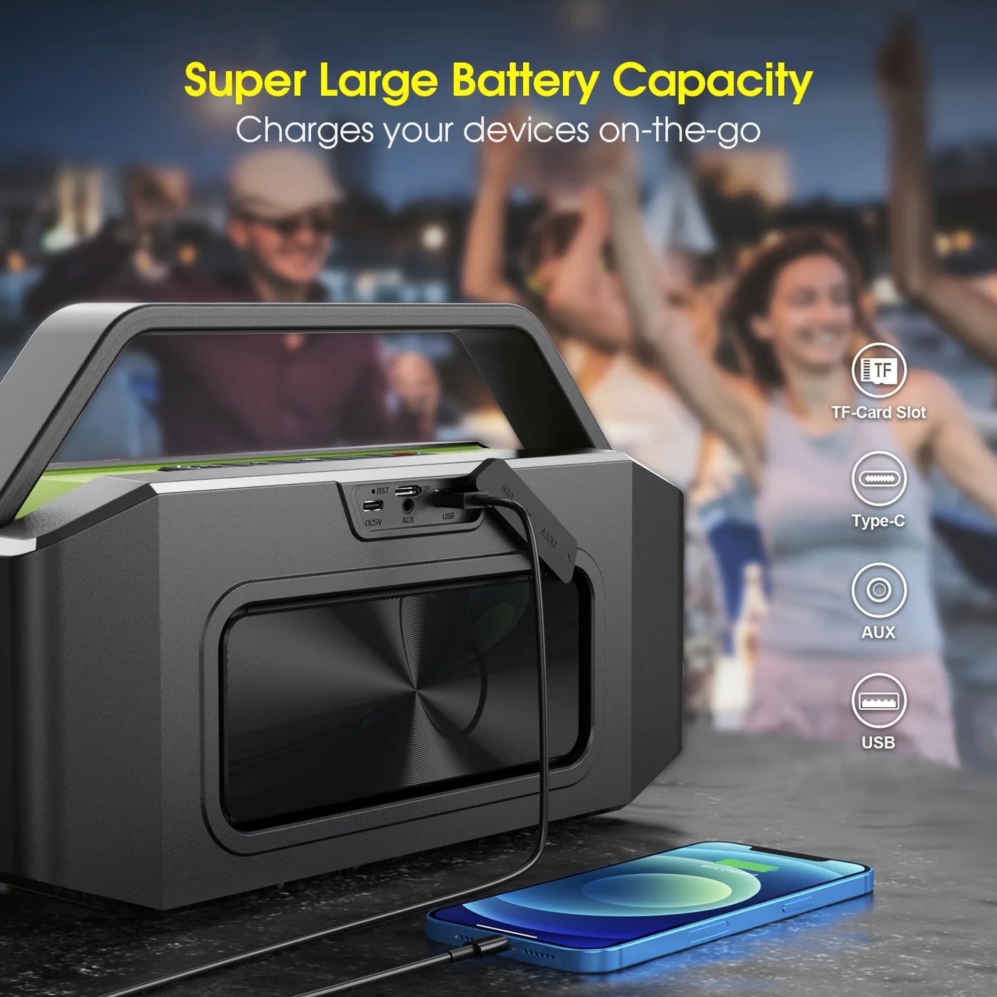 W-King D9-1 Portable Bluetooth Speaker 100W Peak