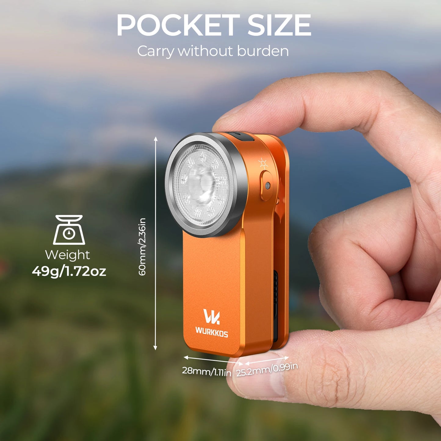 Wurkkos HD03 680LM USB Rechargeable Clip Light Flashlight Spotlight Floodlight