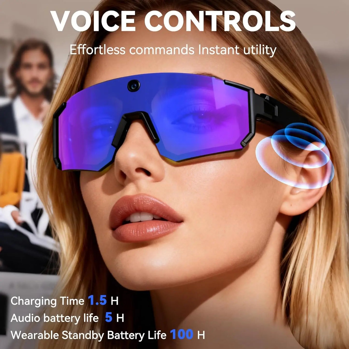 GUHUAVMI AI Smart Shooting Glasses With 800W Camera For Sports