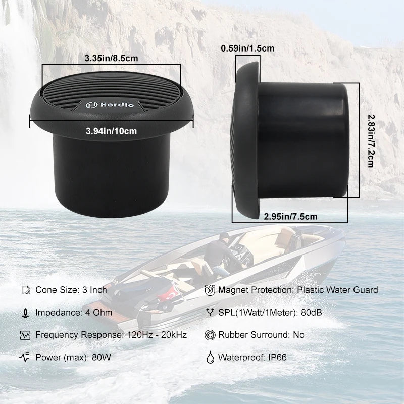Herdio 140W Two Way Marine Waterproof Speaker System