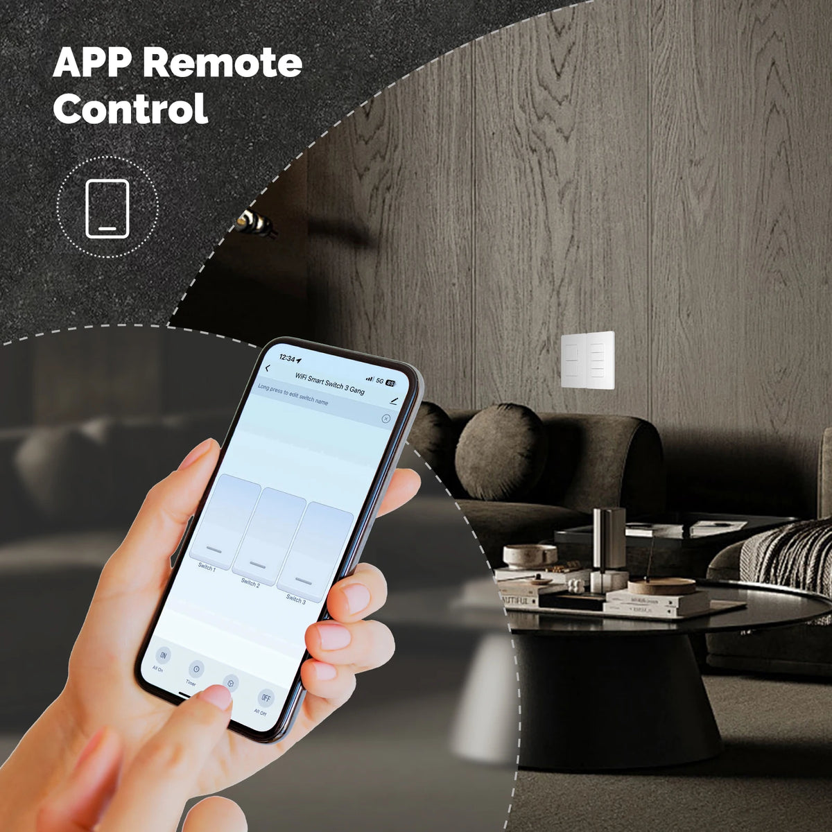 MOES Tuya WiFi Smart Button Wall Switch Alexa Google Compatible