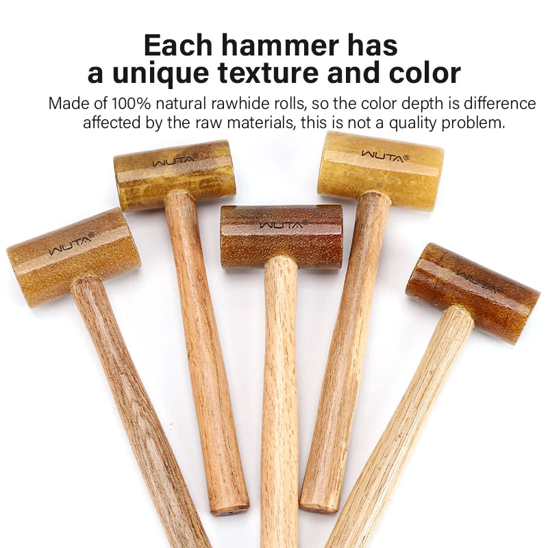WUTA Rawhide Head Mallet Leather Craft Hammer For Jewelry Stamping