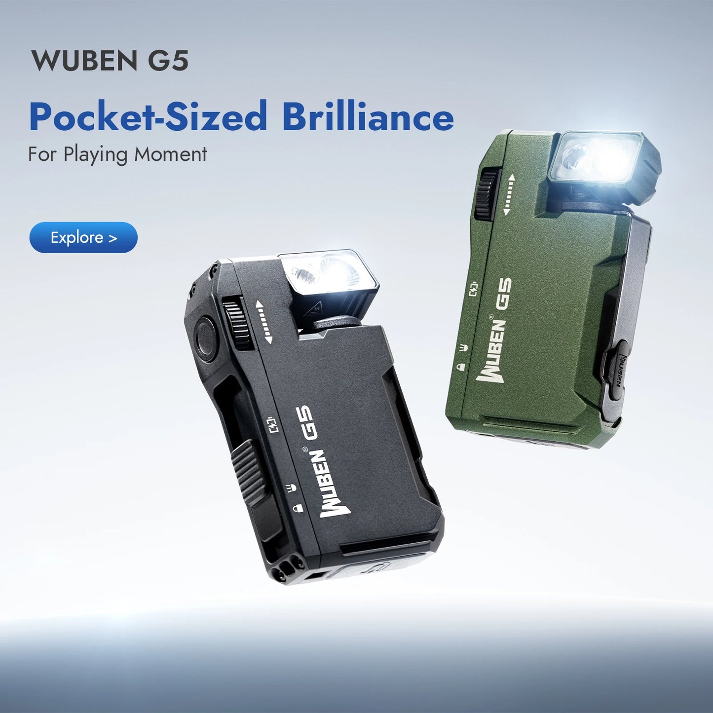 WUBEN G5 Multi-Color Magnetic EDC USB-C Rechargeable Flashlight