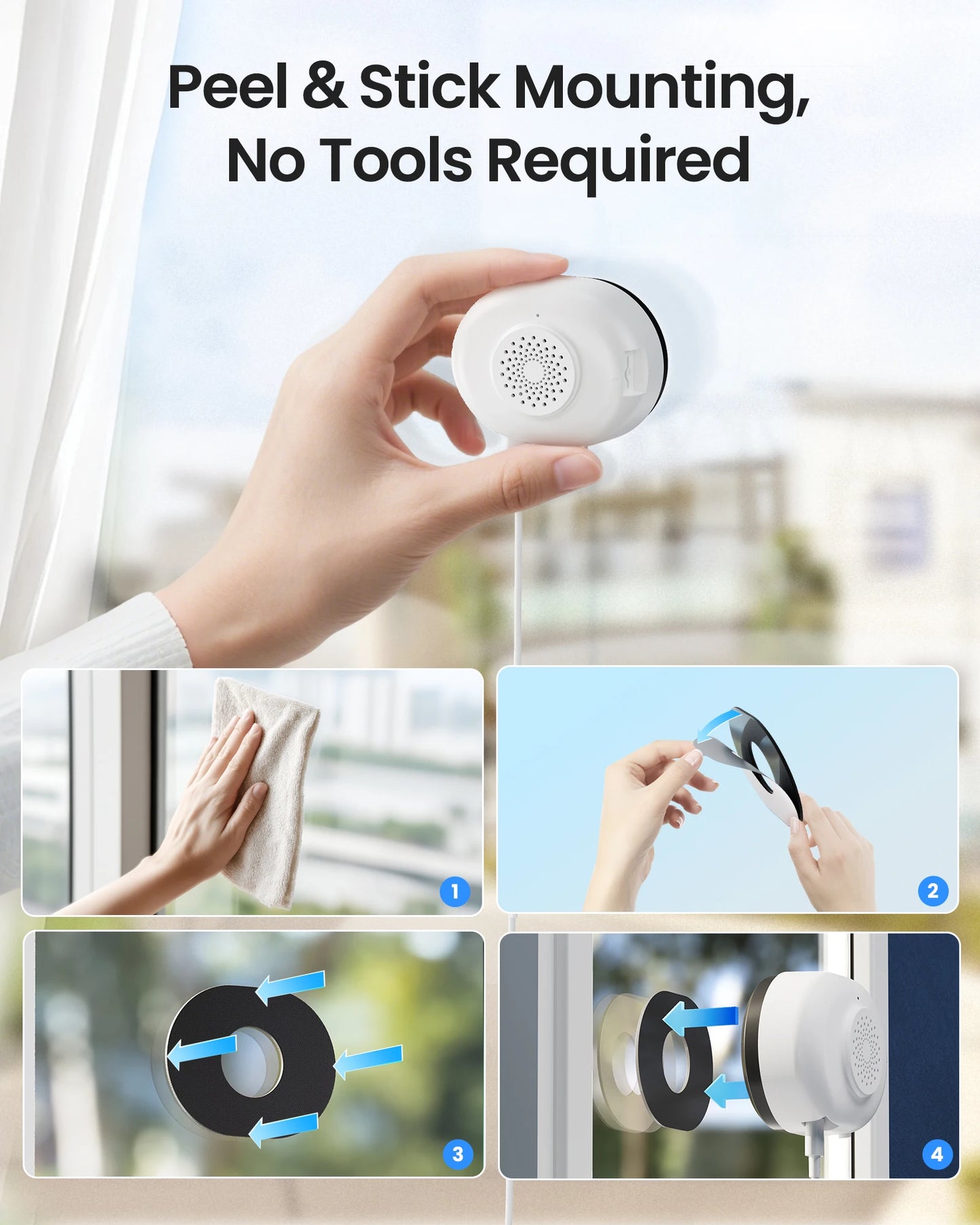 ZOSI 2K Window Security Camera AI Detection Night Vision WiFi