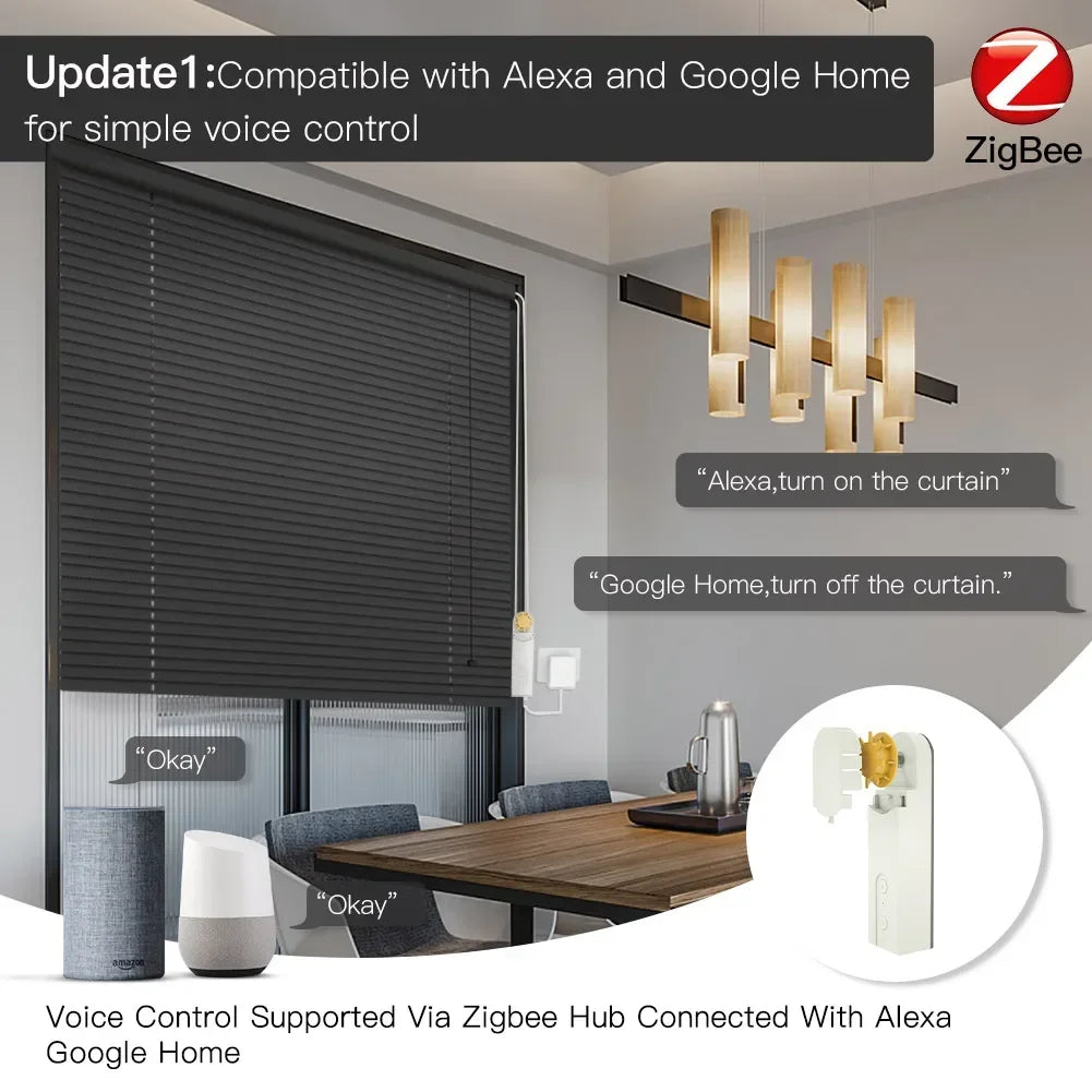 MOES ZigBee DIY Motorized Roller Blinds Hub Tuya Alexa Google