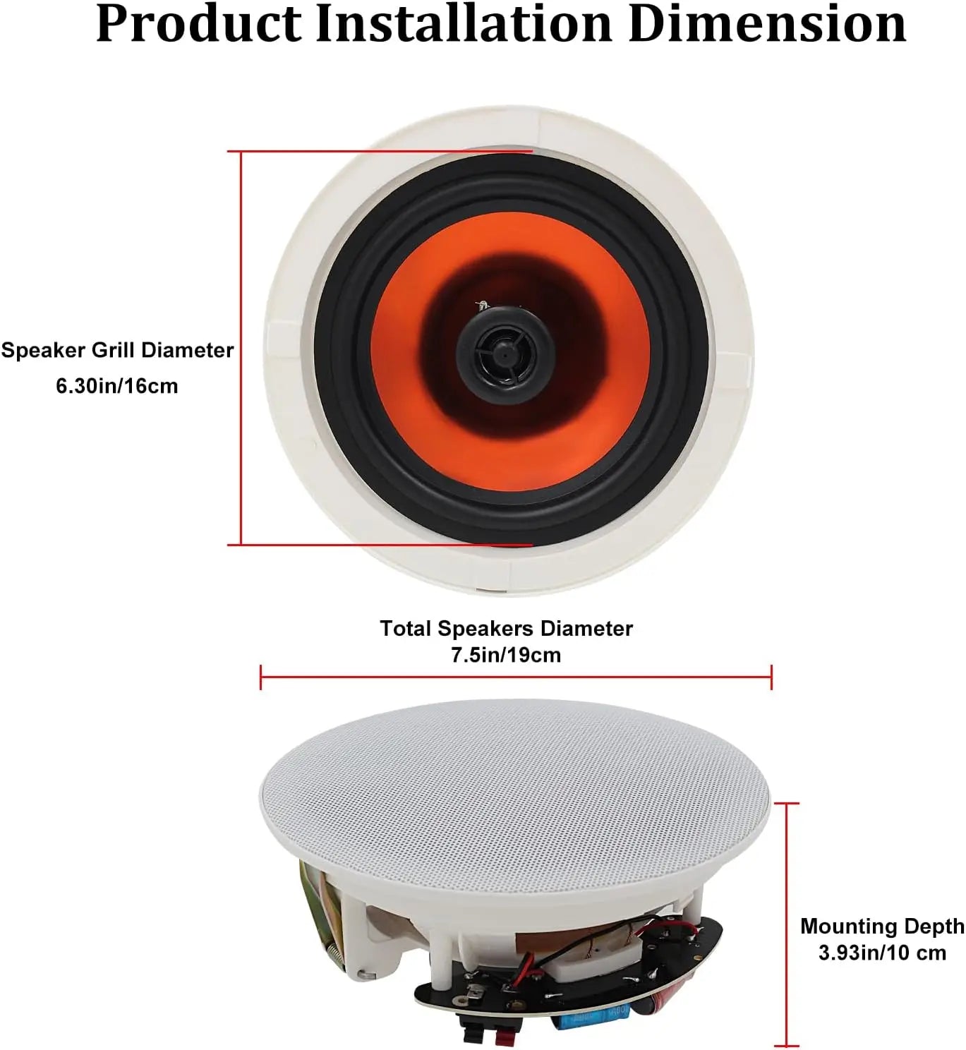 Herdio In Ceiling 600W 2 Way Flush Mount Speaker System