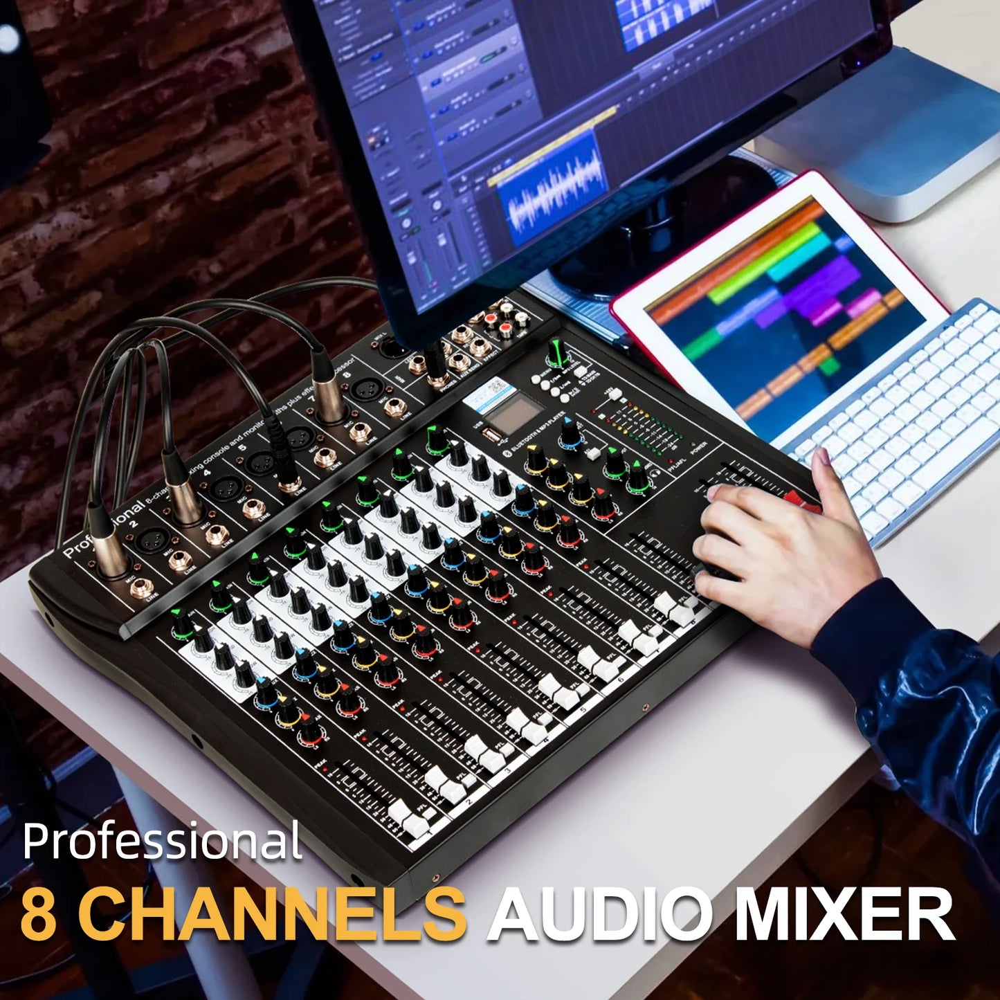 Depusheng DT8 DT12 Professional Audio Mixing Console With Bluetooth Reverb