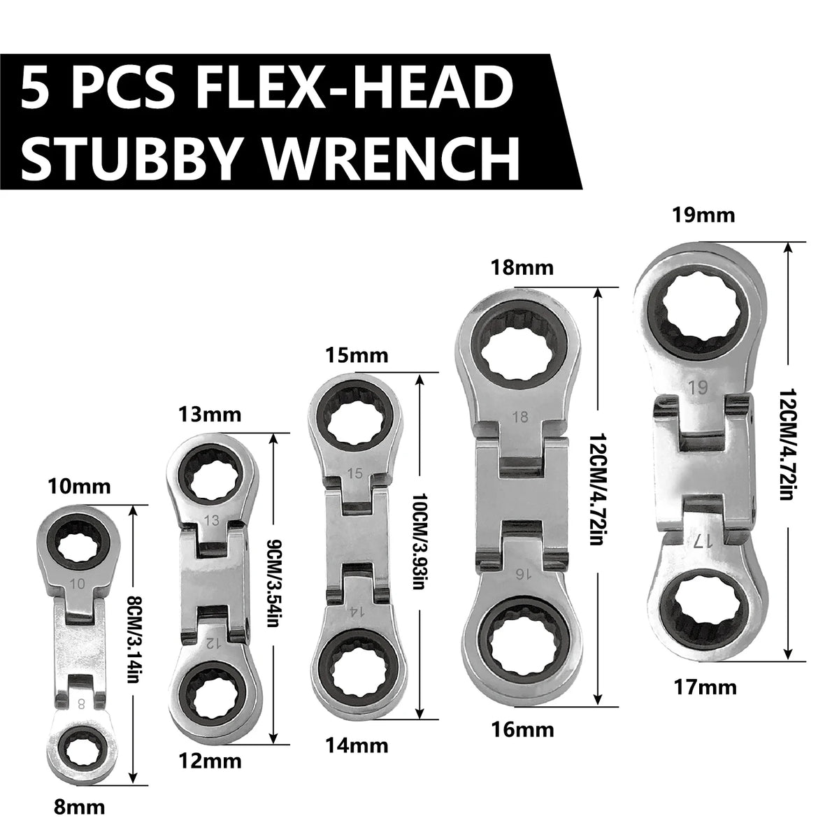 Goswift Professional Dual Flex Head Ratcheting Wrench Set