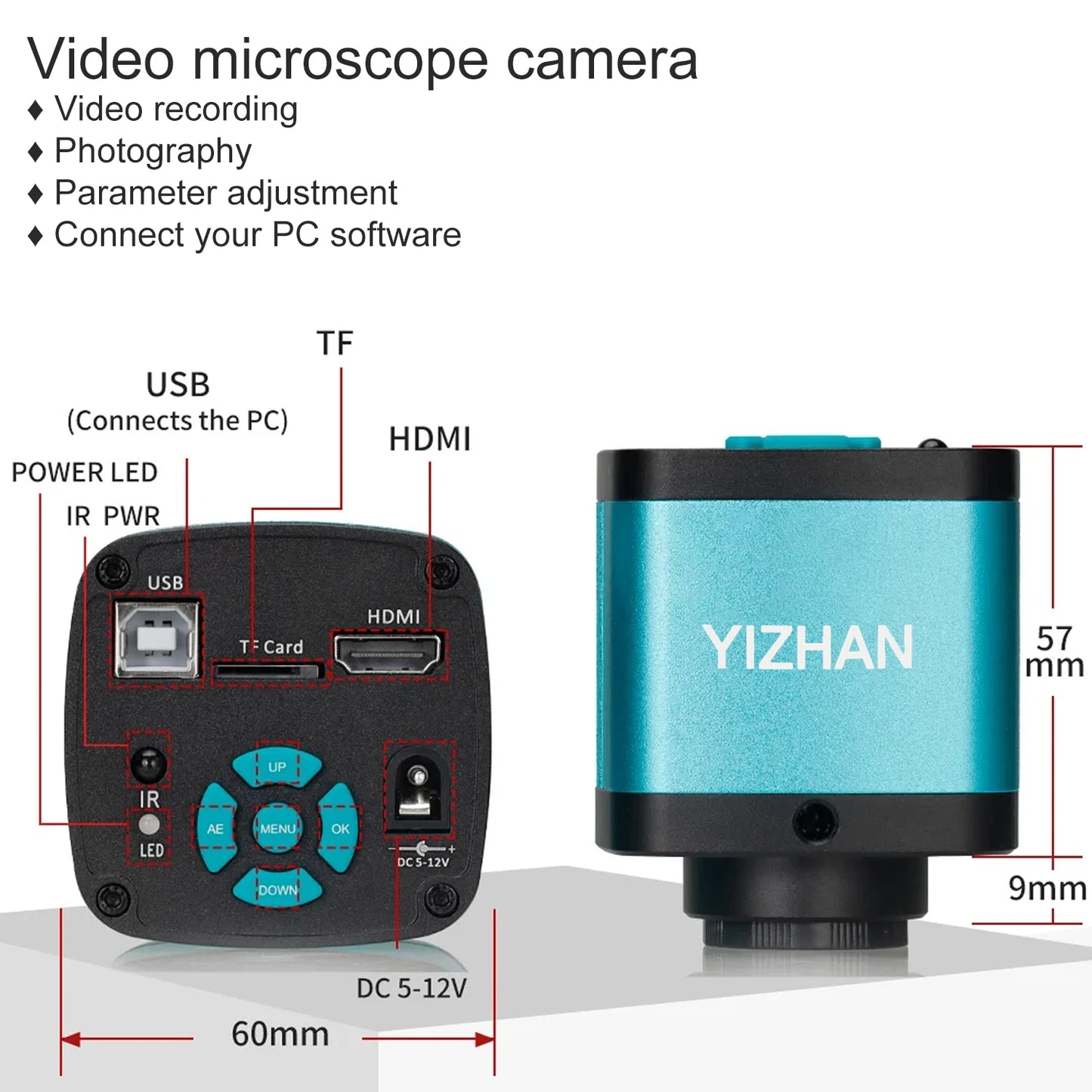 YIZHAN 4K Digital Microscope For Electronics With 48MP Camera And 1-150x Zoom