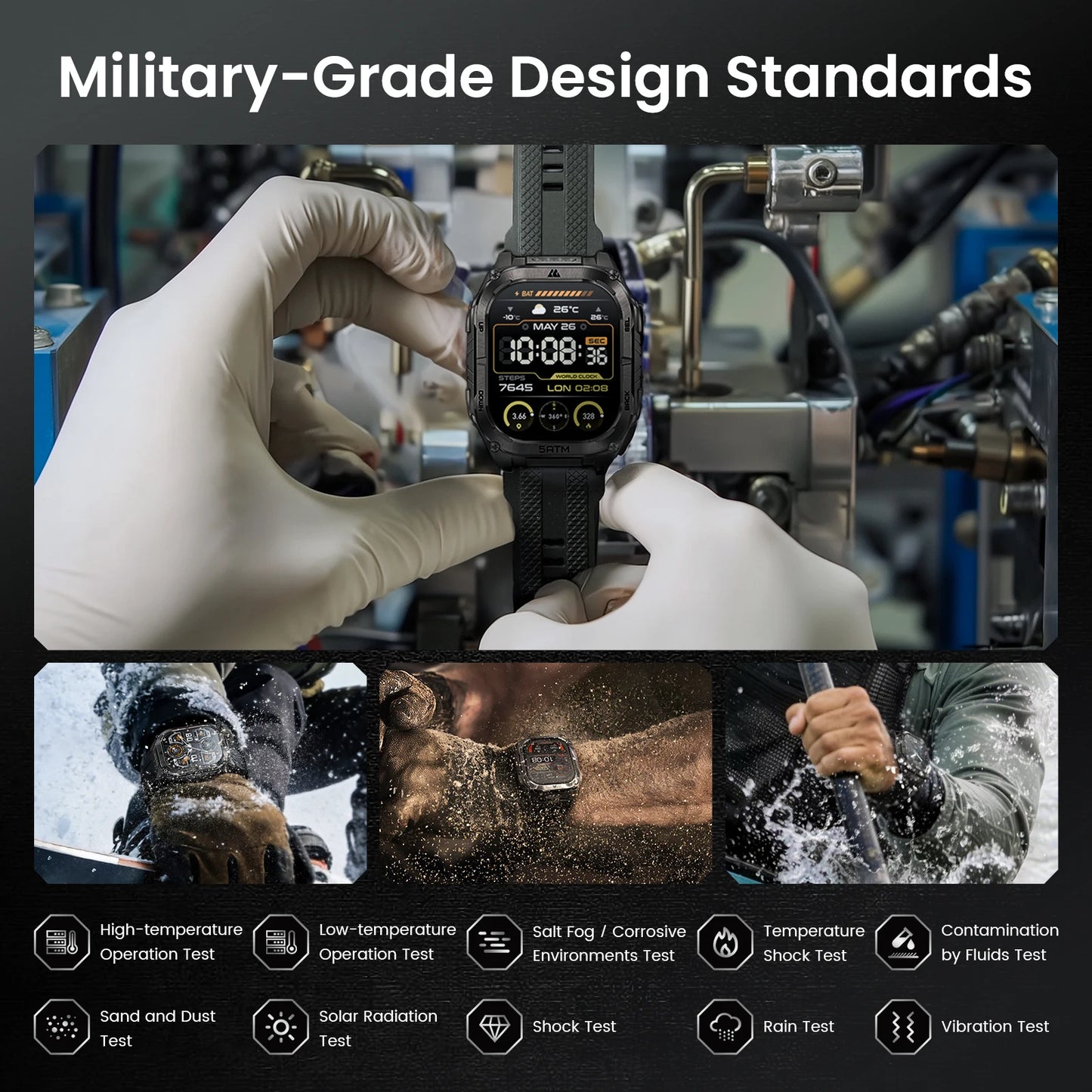 Kospe Tank M4C Advanced GPS Smartwatch For Men Health Tracking