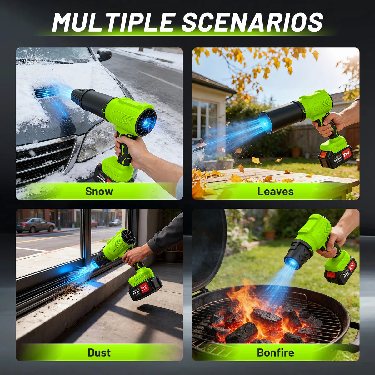 Cordless Brushless Leaf Blower With Dual Batteries And Charger