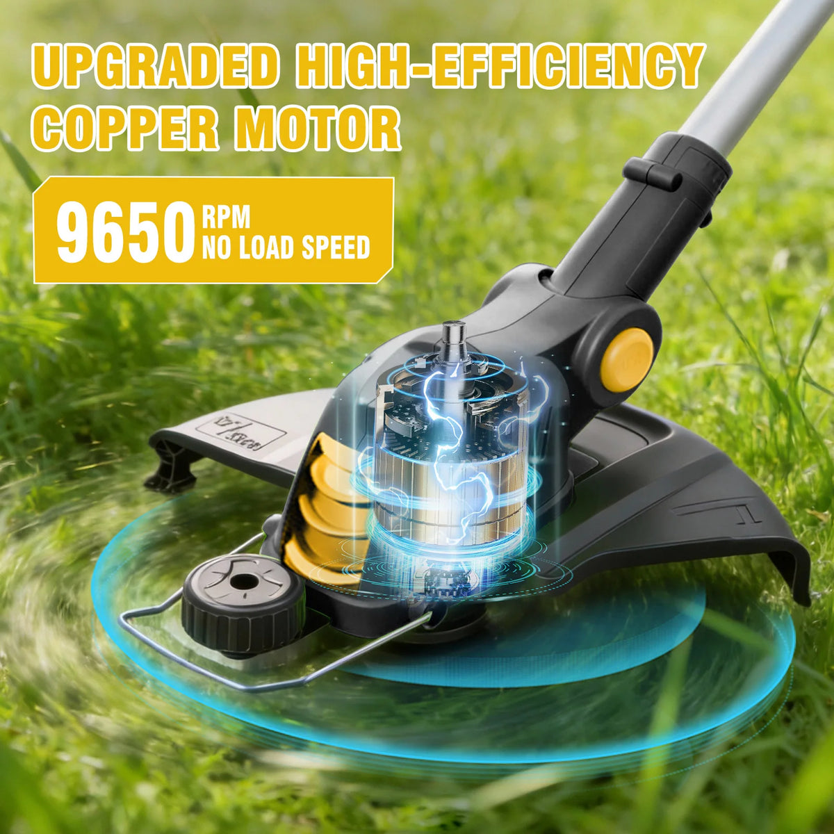 Cordless 3-In-1 String Trimmer With Rotatable Head And Auto Feed