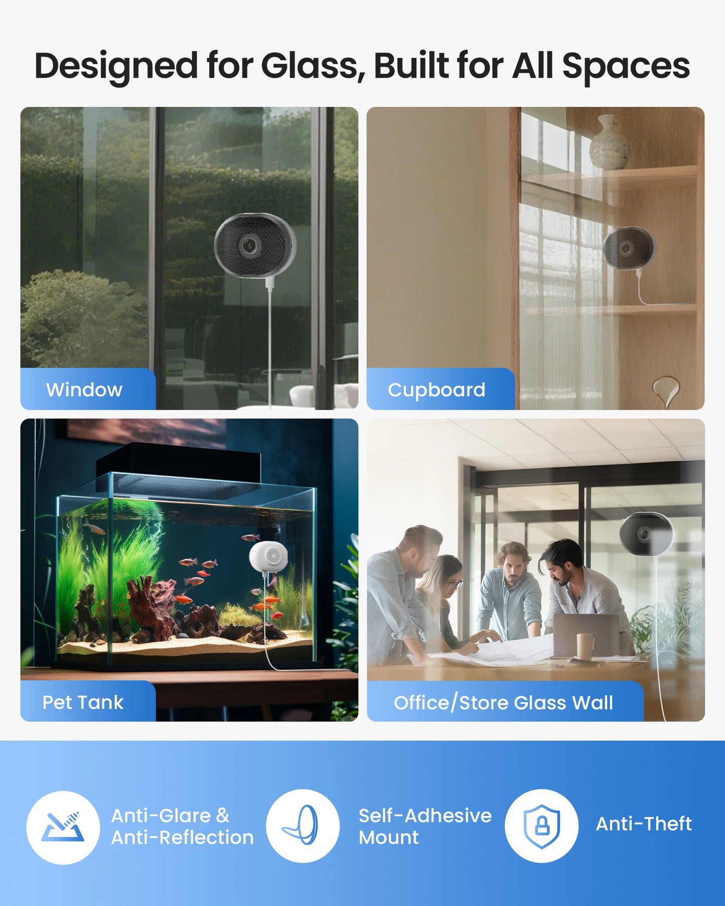 ZOSI 2K Window Security Camera AI Detection Night Vision WiFi