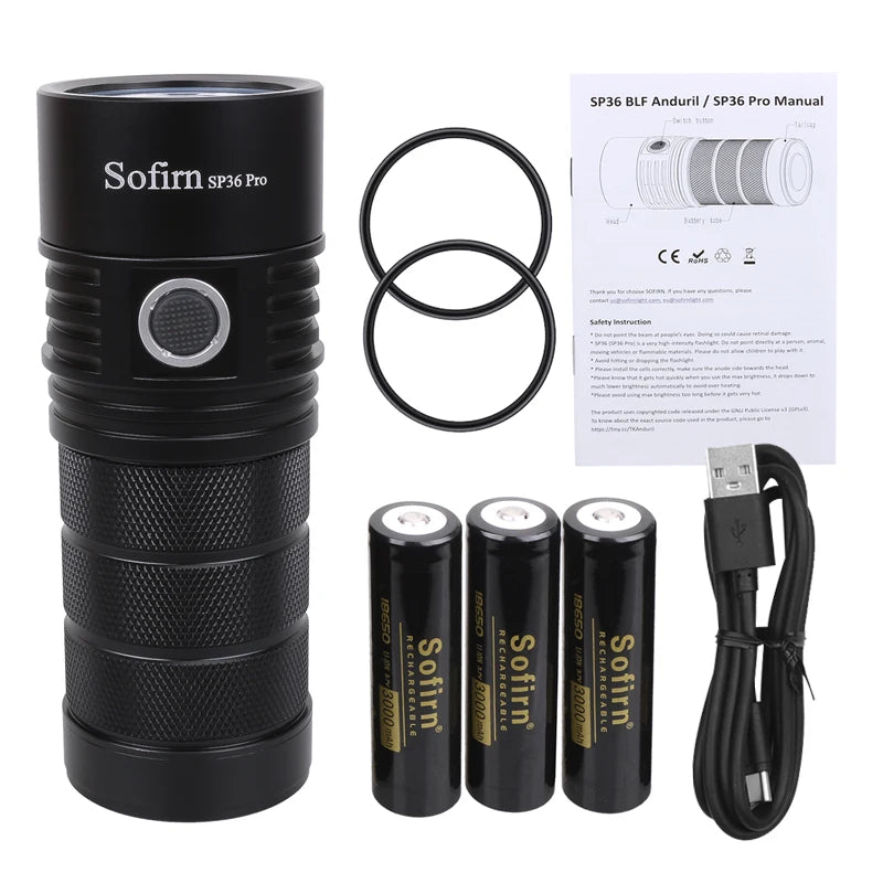 Sofirn SP36 Pro Anduril 8000LM USB-C Rechargeable Flashlight