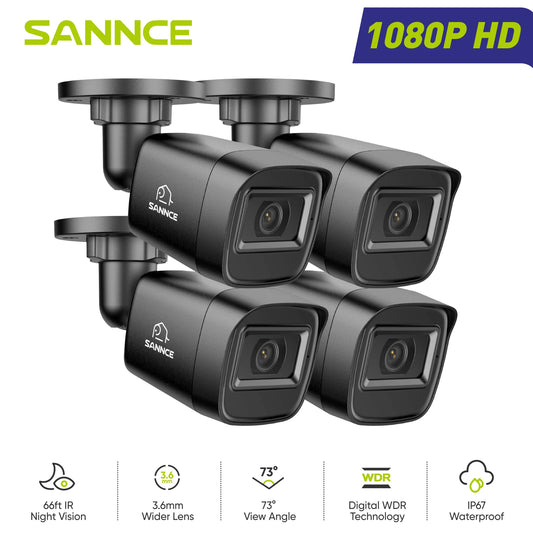 SANNCE 2MP Bullet Security Camera 3.6mm Lens 1080P DVR