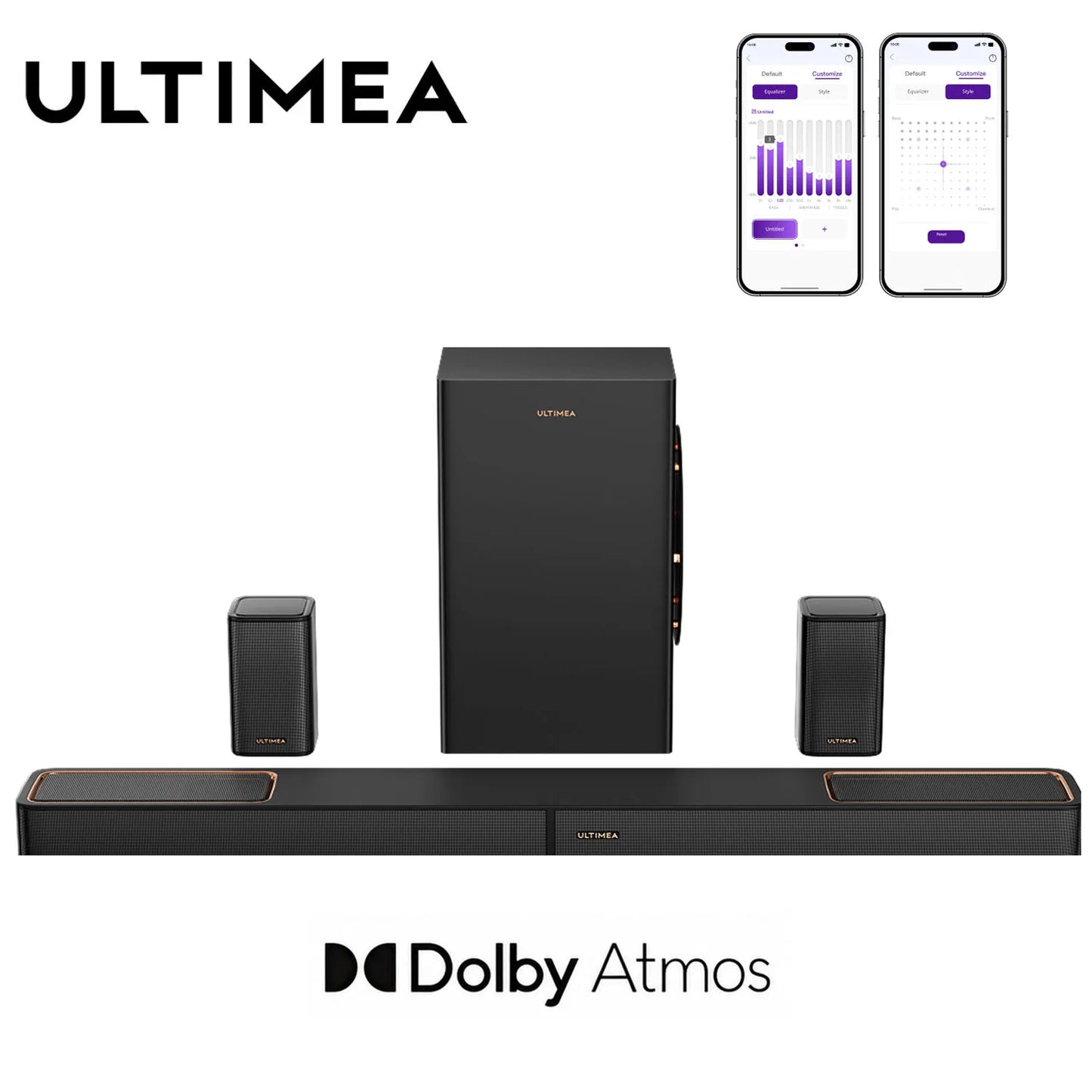 ULTIMEA 460W 5.1.2ch Sound Bar With Dolby Atmos App Control