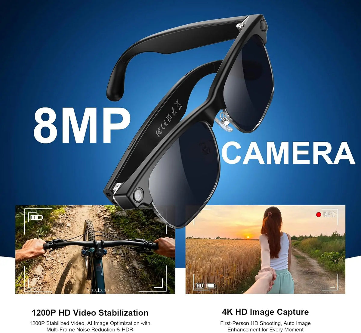 Blackview AI Smart Glasses With Camera And Translation Assistant