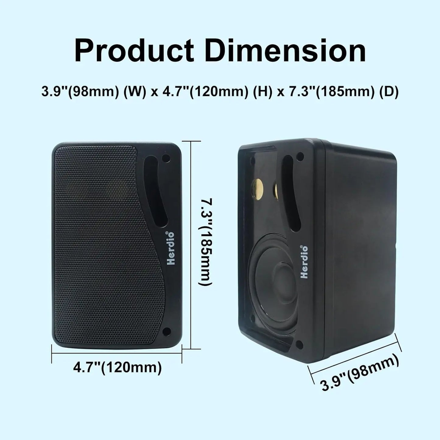 Herdio 3-Way Outdoor Passive Wired Speakers Waterproof Patio Marine