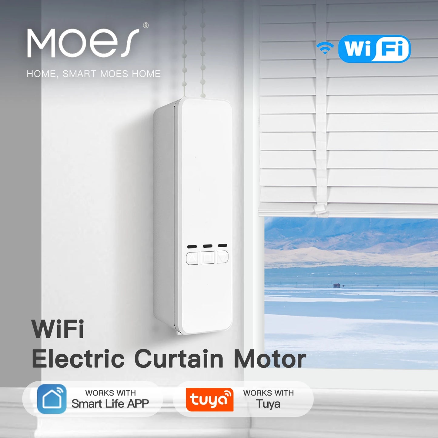 MOES Tuya WiFi Smart Motorized Roller Blinds Kit RF Remote