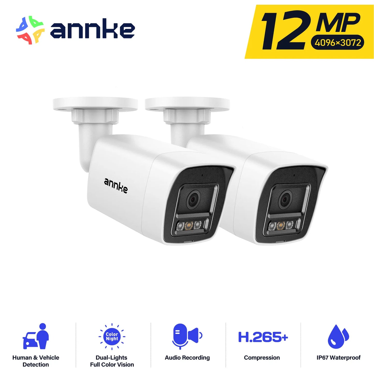 ANNKE 12MP Outdoor Smart Dual Light PoE Security Camera