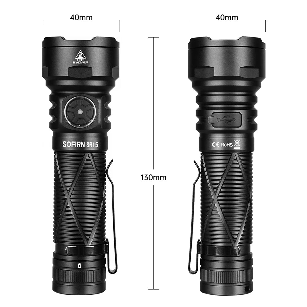 Sofirn SR15 4500LM USB C Rechargeable LED Flashlight