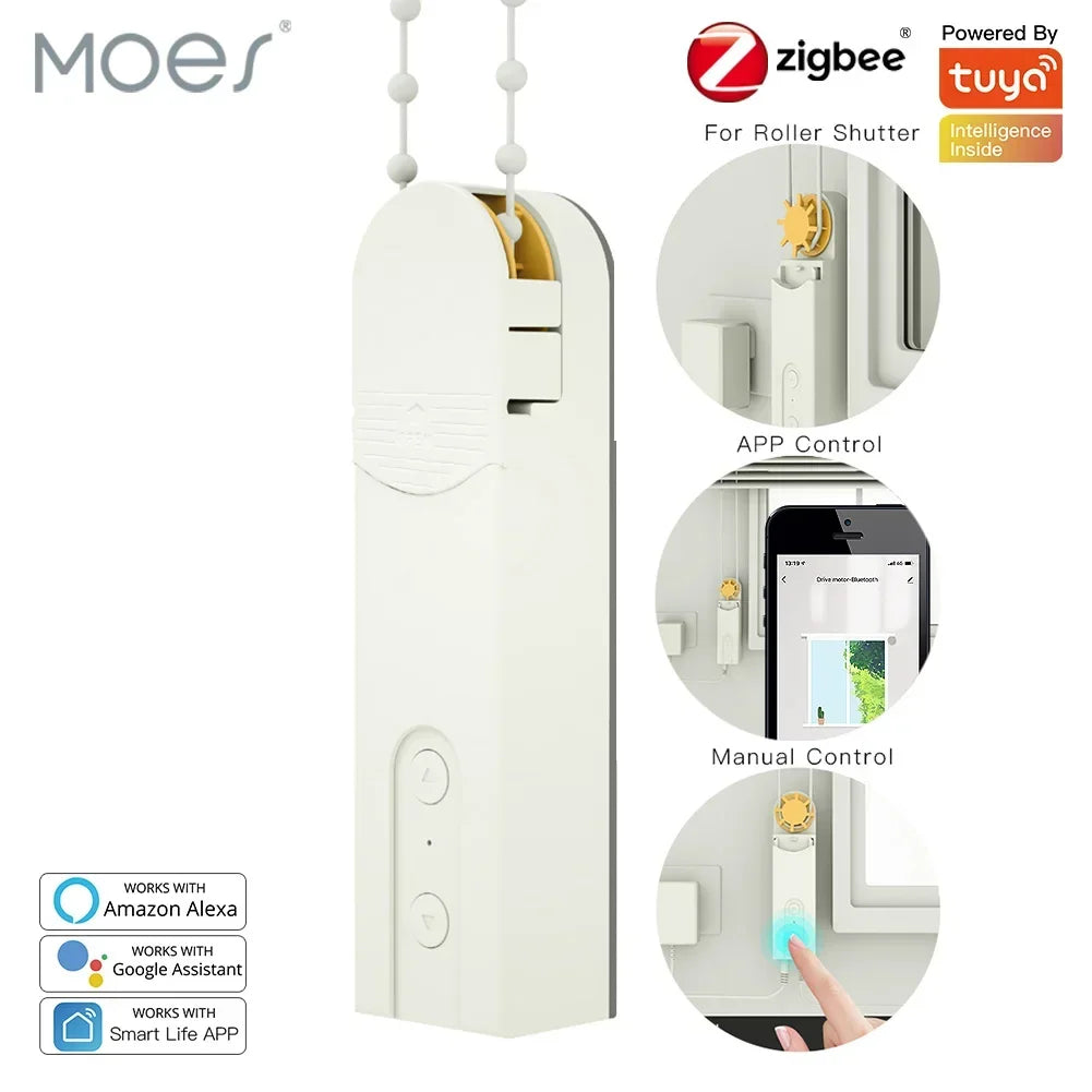 MOES ZigBee DIY Motorized Roller Blinds Hub Tuya Alexa Google