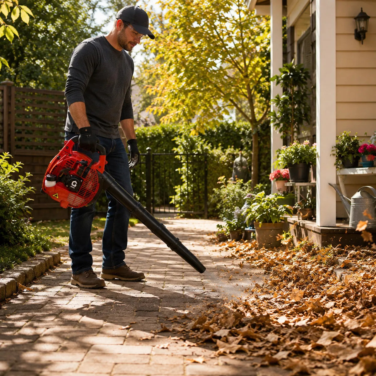 Gas Powered Handheld Leaf Blower for Yard and Garden Cleanup