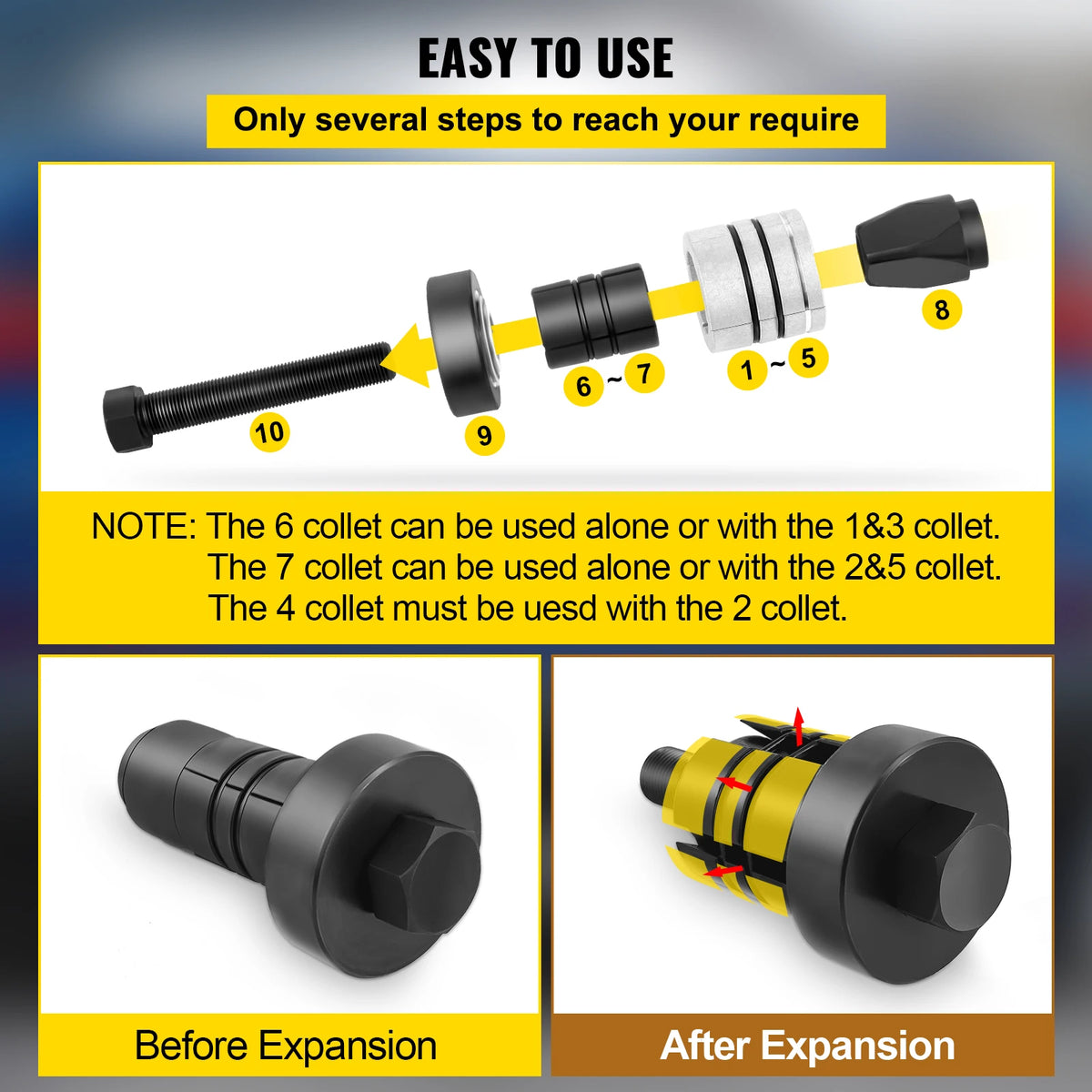 VEVOR Exhaust Pipe Stretcher And Expander Kit With Case