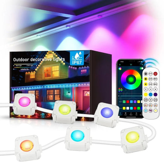 MIMIRGB Smart RGBIC Permanent Outdoor Eaves LED String Lights Waterproof