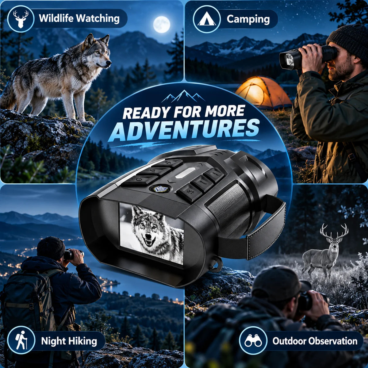 Digital Night Vision Binoculars With Infrared Photo And Video Recording