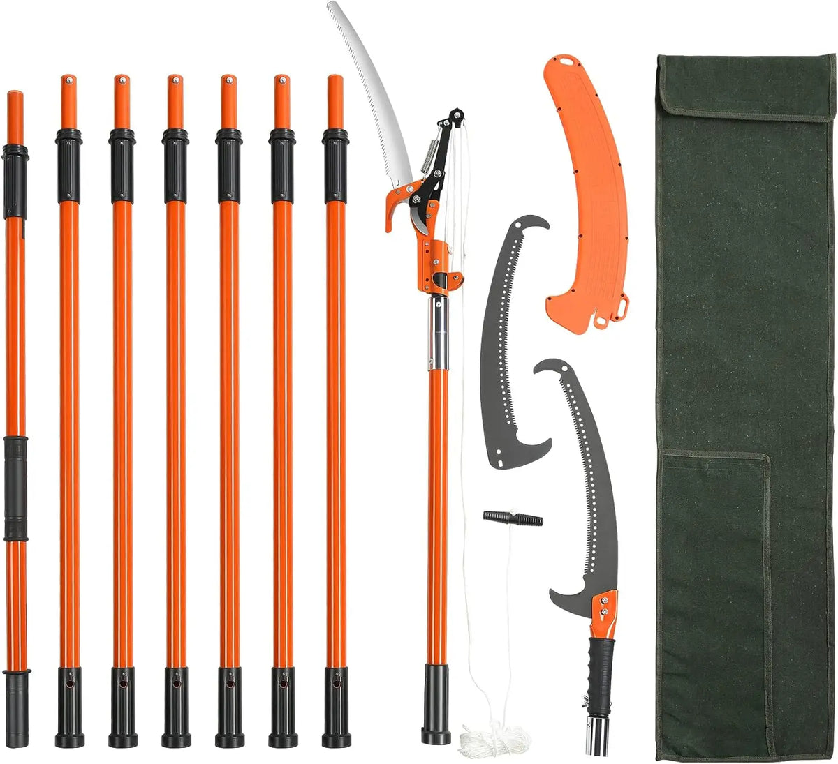 VEVOR Extendable Pole Saw With Steel Blade Tree Pruner For Palms Shrubs
