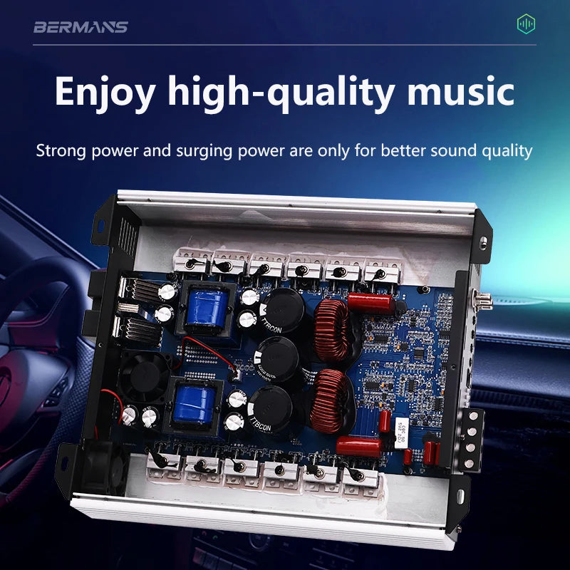 Bermans 5000W Mono Class D Car Amplifier With Low Distortion