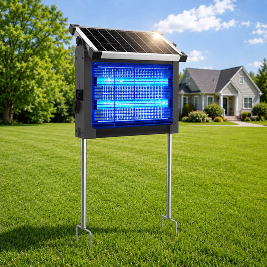 Solar Powered 4500V Waterproof Outdoor Mosquito Bug Zapper With Sensor