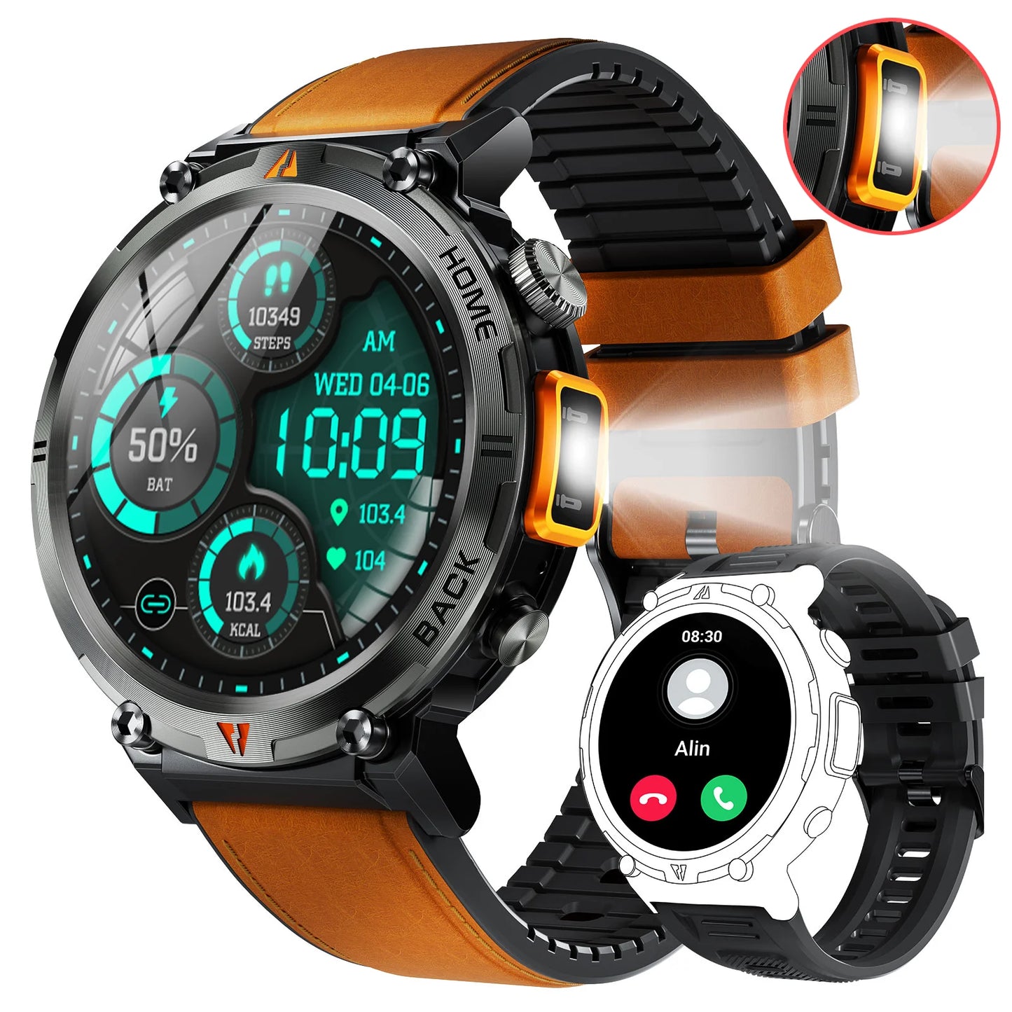 EIGIIS KE3 Bluetooth Calling Smartwatch For Men With Heart Rate