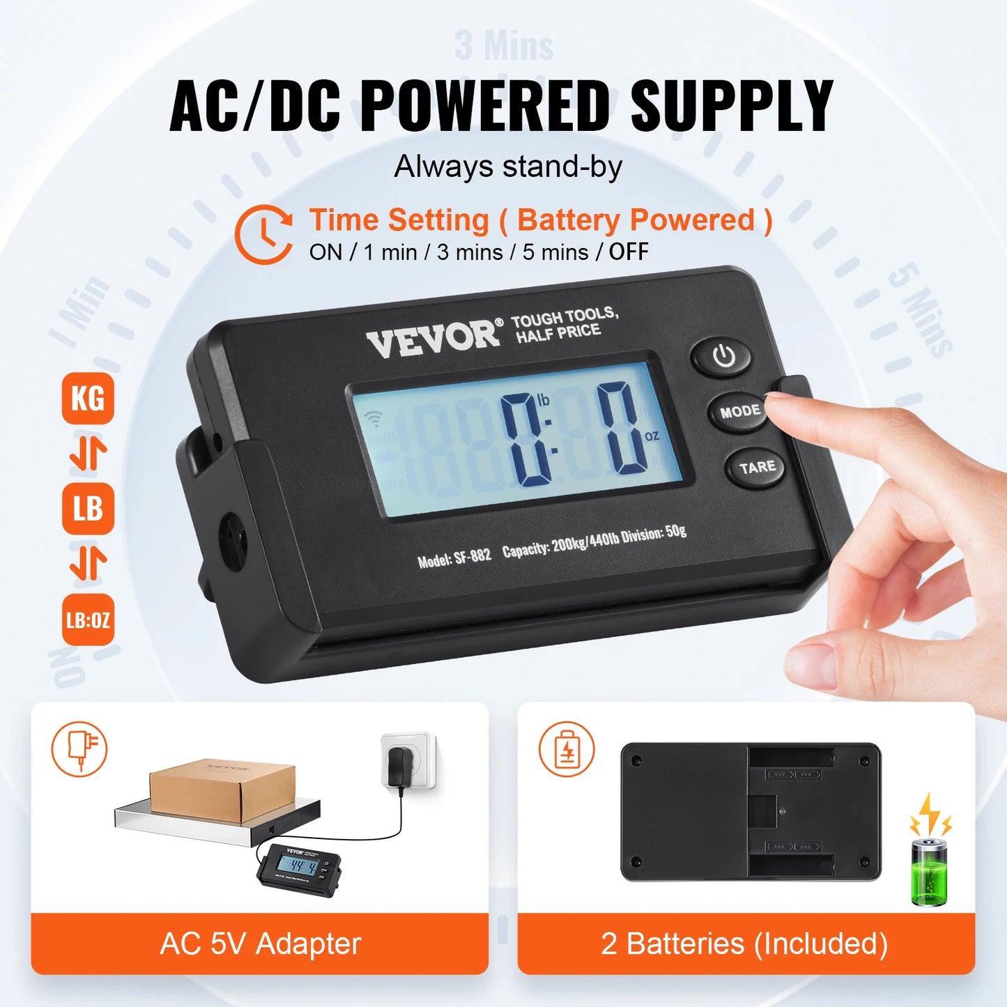 SucceBuy Digital Shipping Scale With HD LCD Display Timer